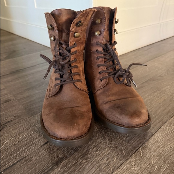 Born Boreen Boots Women's Size 8.5 Brown Leather Rustic Lace Up Combat Boots - Picture 4 of 13